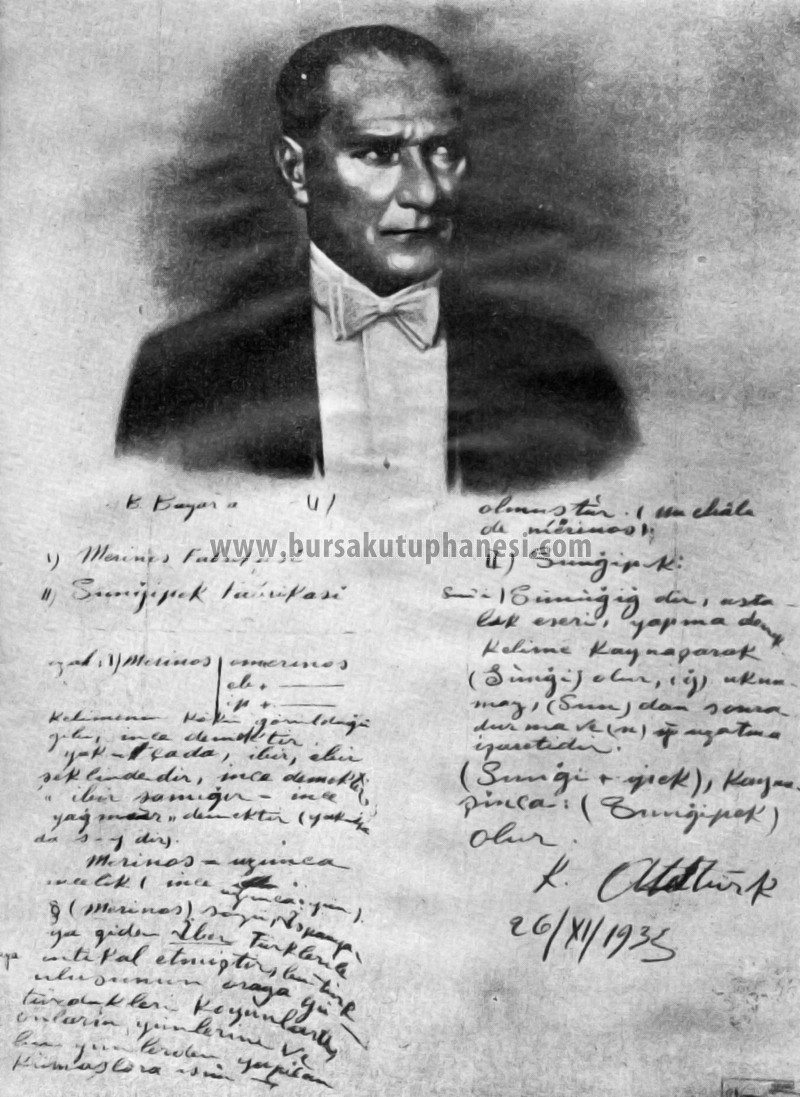 Atatürk'ün Merinos ve Suni İpek Terimleriyle İlgili Yaptığı Çalışma
