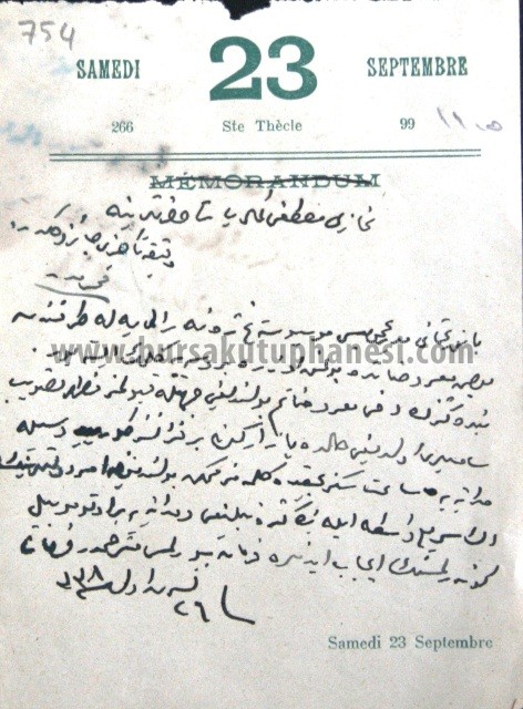 Belge-Osmanlı Bankası Genel Müdürünün General Pelle tarafından bazı maruzatta bulunmak üzere Bursa'ya gelmek istediği. 26.10.1922