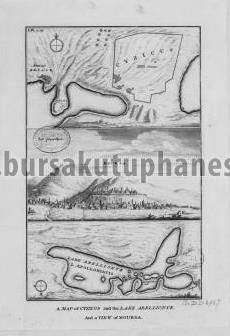 Richard Pococke a map of cyzicus and lake abelllionte  and view of Boursa.