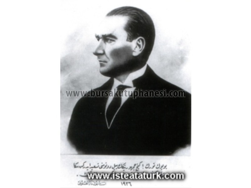 Atatürk'ün Dar'ül Elhan (İstanbul Belediye Konservatuarı) öğrencilerine armağan ettiği fotoğraf. (29 Mayıs 1926)