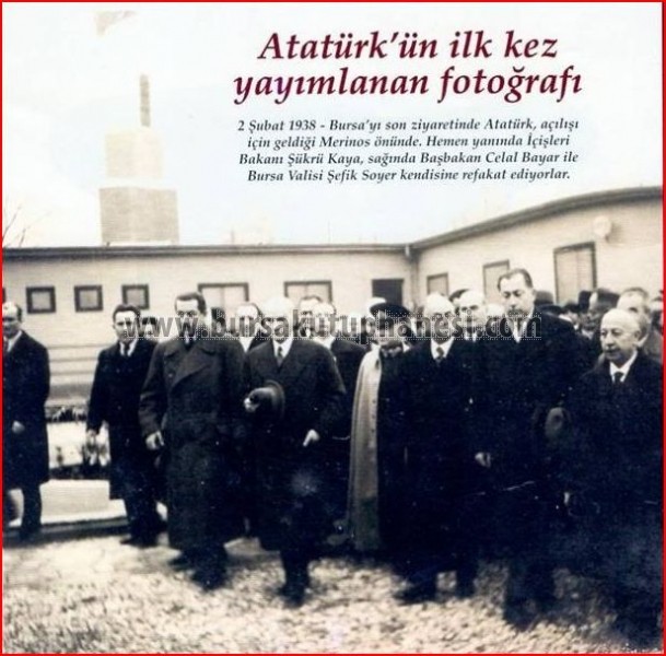 Atatürk, Bursa Merinos'ta.
