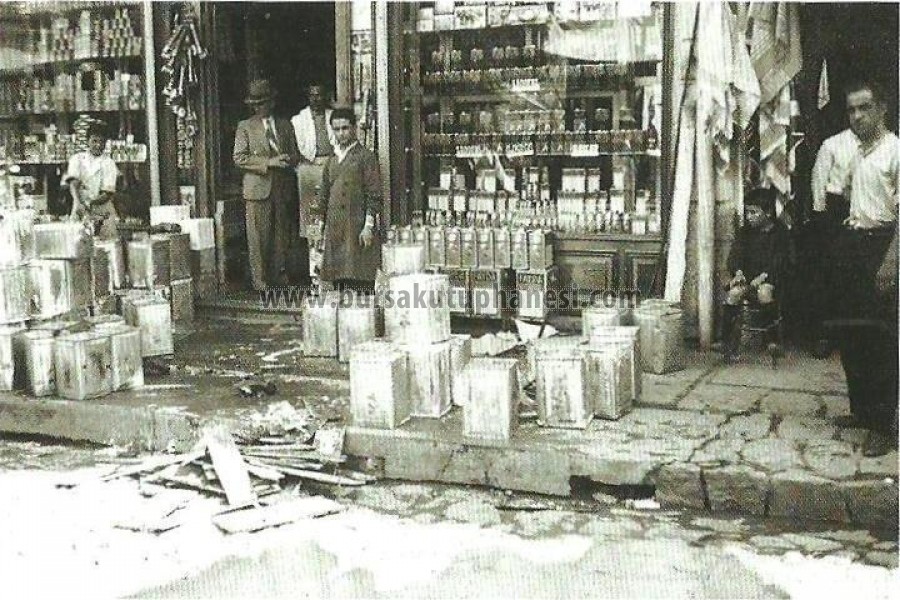 Bursa çarşısı, 1940'lar.