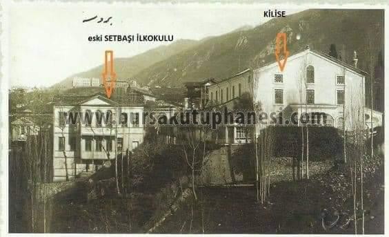 Eski Setbaşı ilkokulu ve kilise.