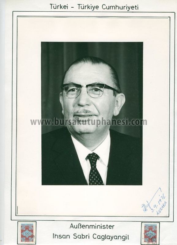 İ. Sabri Çağlayangil kartı.