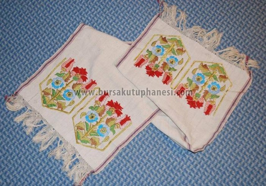 Altın tel kırma Osmanlı dönemi antika havlu