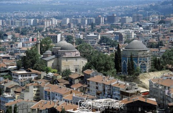 Yeşil türbe ve yeşil camii'nin genel görünümü 1983