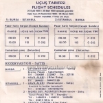 Broşür-Bursa Havayolları 1980 yılı tarifesi