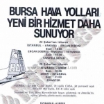 Broşür-Bursa havayolları uçakları 1980 yılı tanıtımı
