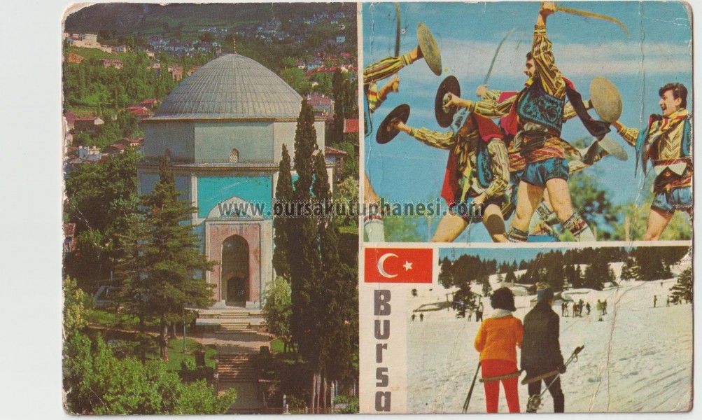 Bursa, kılçkalkan, Uludağ teleferik kartpostal.